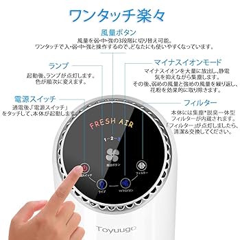 Amazon | 空気清浄機 脱臭機 集塵 除菌 花粉 ホコリ マイナス